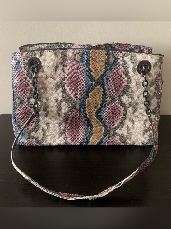 Handbags - Stylish Multicolor Snake-Print Shoulder Bag